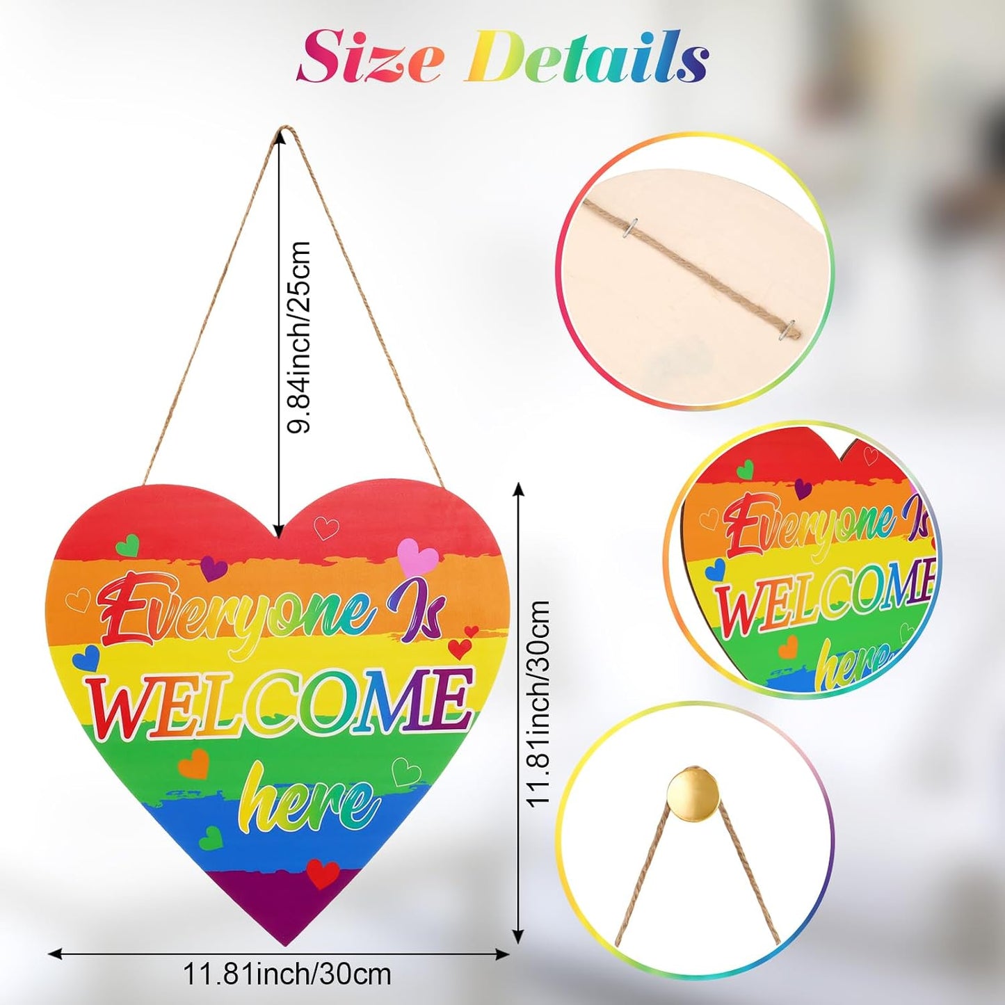 Avxdbr Rainbow Pride Sign Door Decorations LGBT Signs Wall Decor Wood Hanging Decoration LGBT Pride Month Gifts for Home Rainbow Party BST220