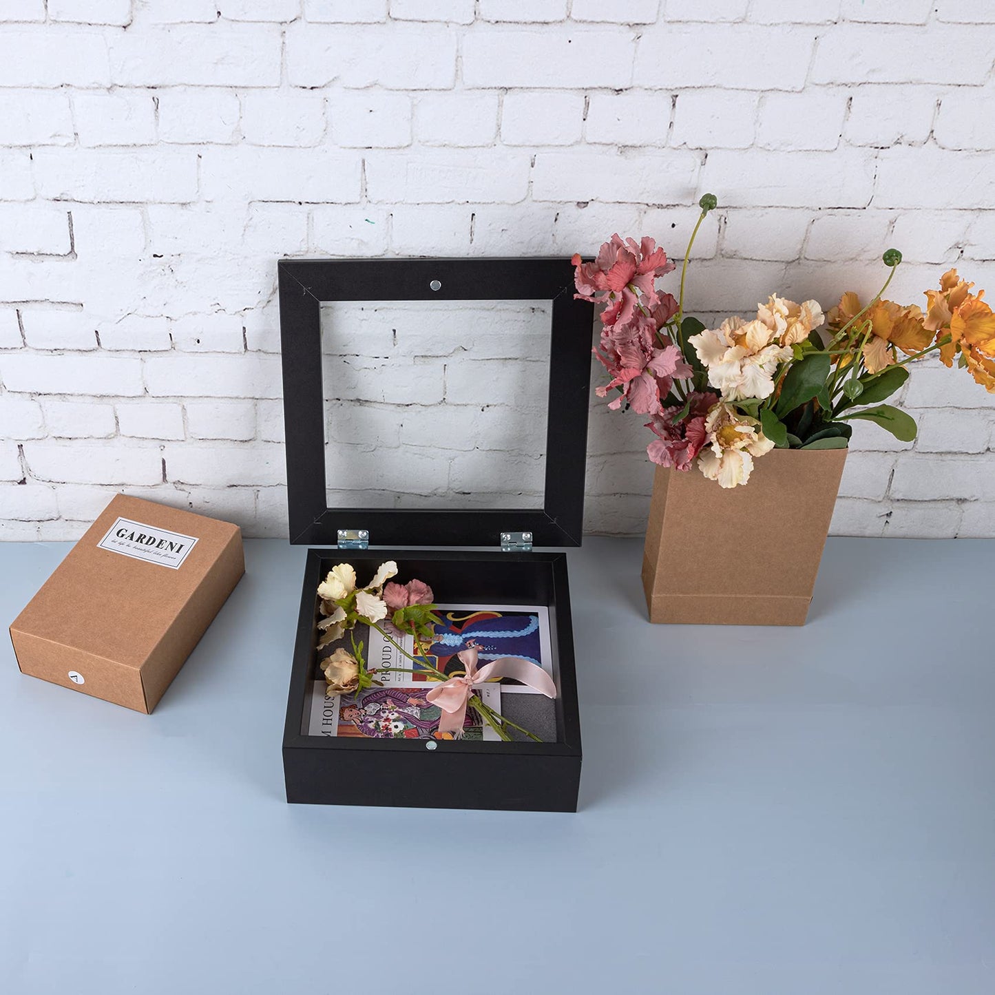 Golden State Art 11x14 Shadow Box Frame Display Case - 2 inch Depth Great for Collages, Collections, Mementos, 6 Pins Included (White, 1 Pack) BST326H