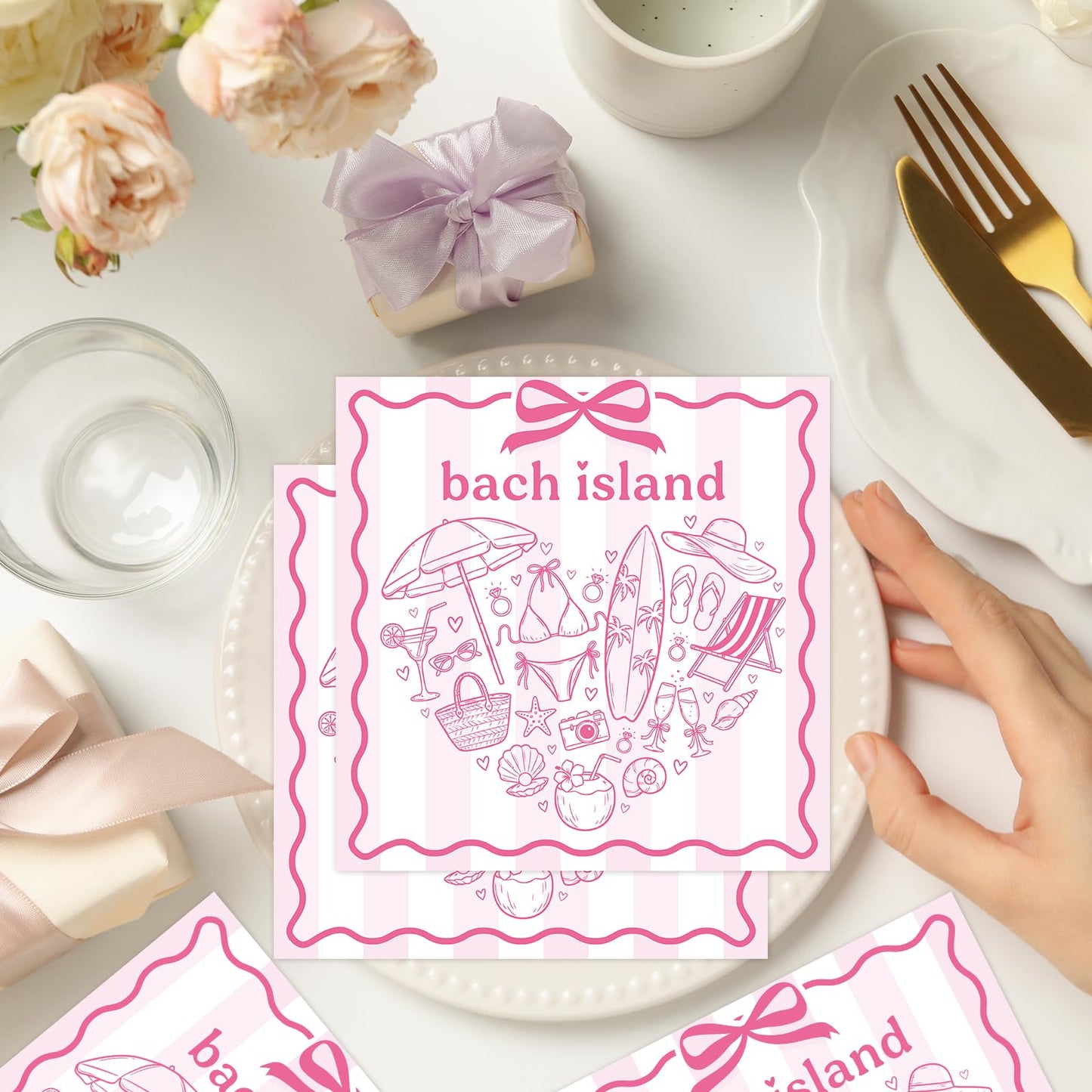 Gameza July Christmas Party Decorations, 50PCS There's Some Hohoho's in July Disposable Paper Napkins Decoration, Summer Xmas Beach Napkins Decor Supplies BST220