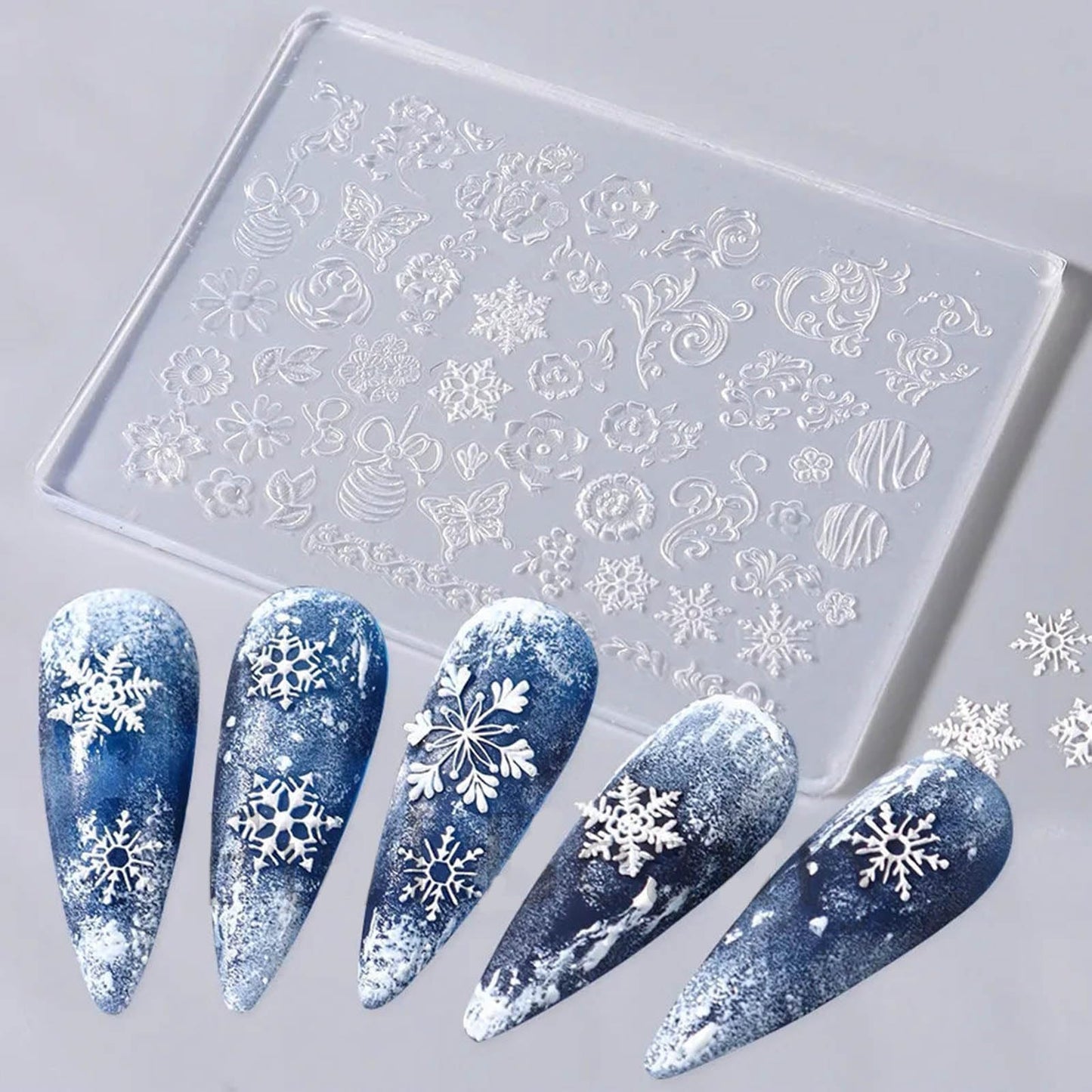 Nail Art Silicone Mold Beautiful 3D Nail Embossed Stencils Molds Epoxy Resin Mold DIY Crafts Party Home Decor BST220