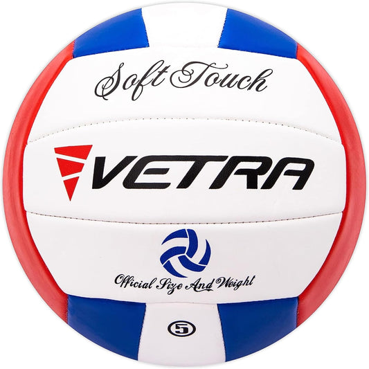 VETRA Premium, Soft Touch Volleyball, Official Size 5, Super Soft Volleyball Training Equipment for Professional & Recreational Use Practice, Sports & Outdoor, Women & Men WN420