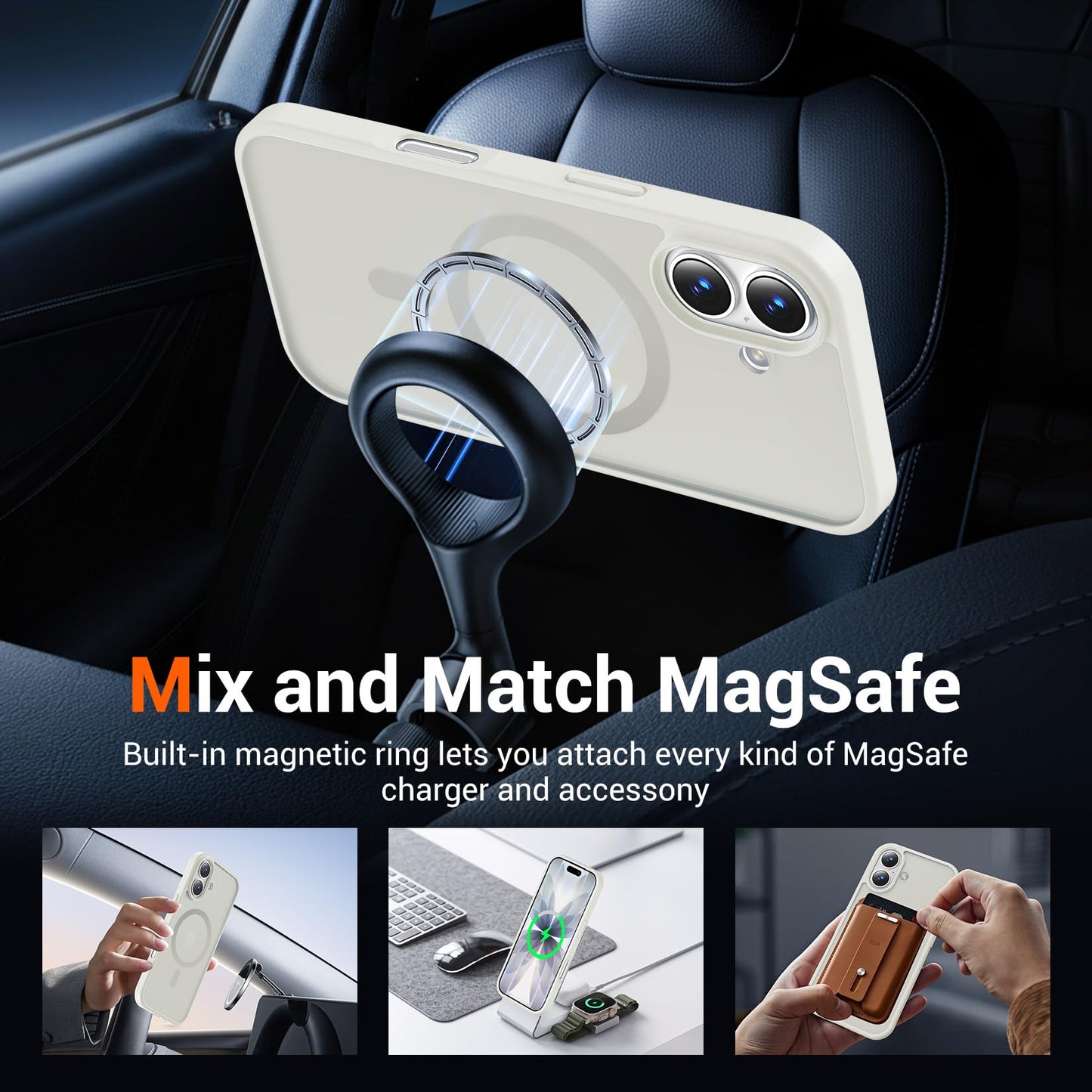 for iPhone 17 Pro Max Case Clear with Screen Protector, Compatible with Magsafe, Anti-Yellowing, Military-Grade Protection, Shockproof Slim Magnetic Phone Case Cover, Black WN420
