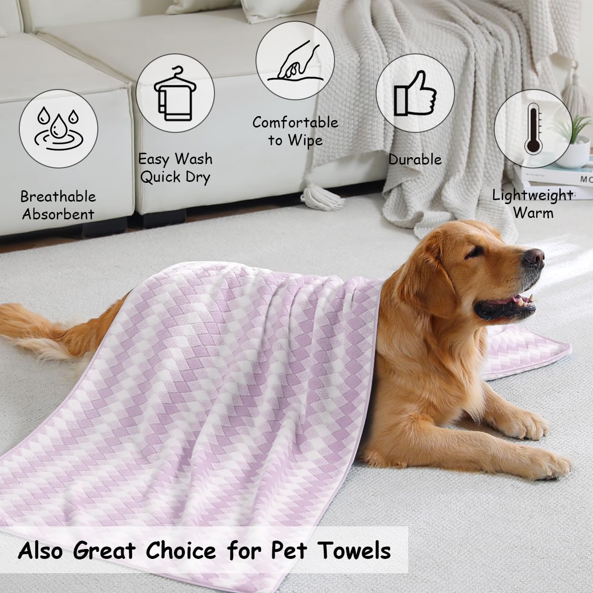 12 Pcs Light Gray Diamond Towel Set-4 Bath Towels,4 Hand Towels,4 Washcloths Soft Polyester Towels with Loop Absorbent Shower Towel Quick Dry Beach Chair Towel Family Towels for Bathroom Spa Gym Pool BST220