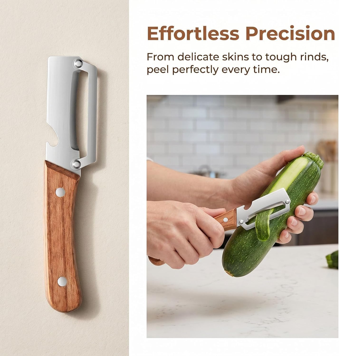 2pcs 2 in 1 Multi Functional Vegetable Peeler, 2 in 1 Fruit Peeler and Bottle Opener,Sturdy and durable, Suitable for potatoes, vegetables, apples, carrots, etc BST202