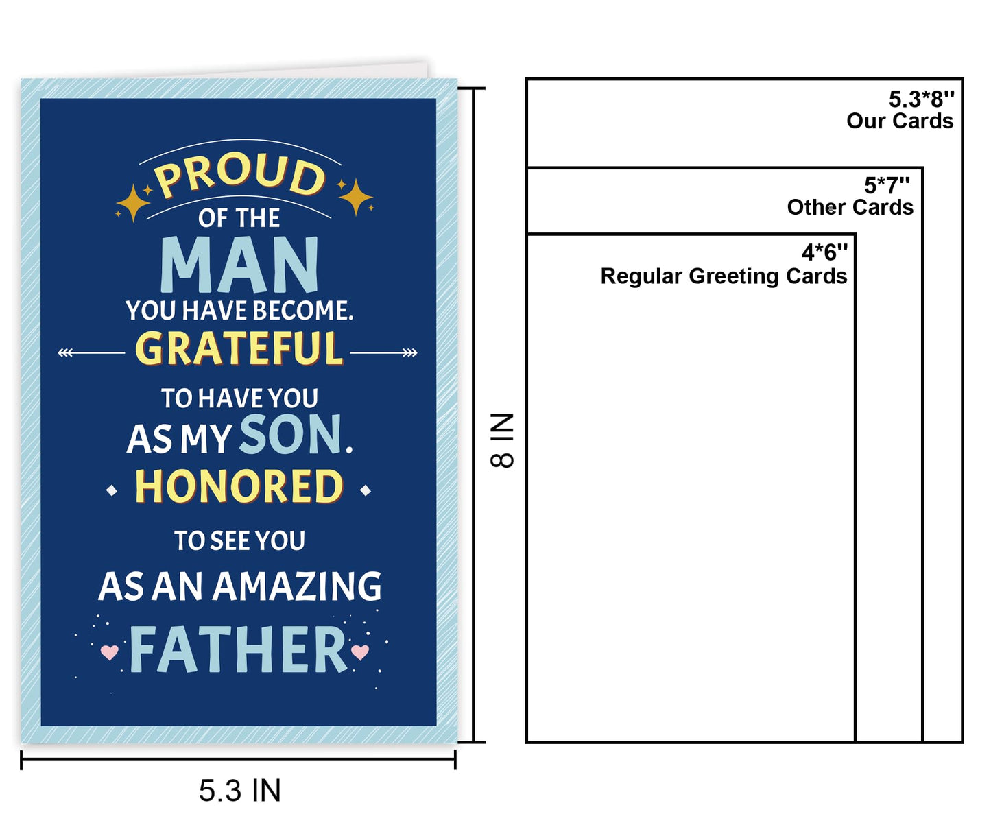 Funny Fathers Day Card for Dad Daddy Bonus Dad, Cute Cards for Fathers Day, Father's Day Cards from Son Daughter, Father's Day Cards Gift For Men Him BST202