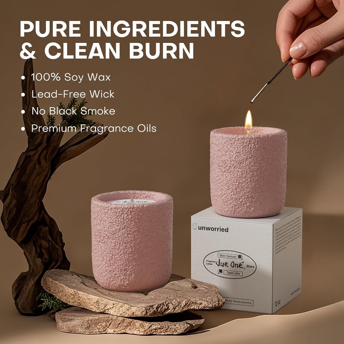 Scented Candles for Home, Natural Soy Wax Candle Gift, Non-Toxic Cement Jar Candles, Luxury Aromatherapy for Stress Relief, Gifts for Women and Men, Highly Scented, Lily Veil BST202