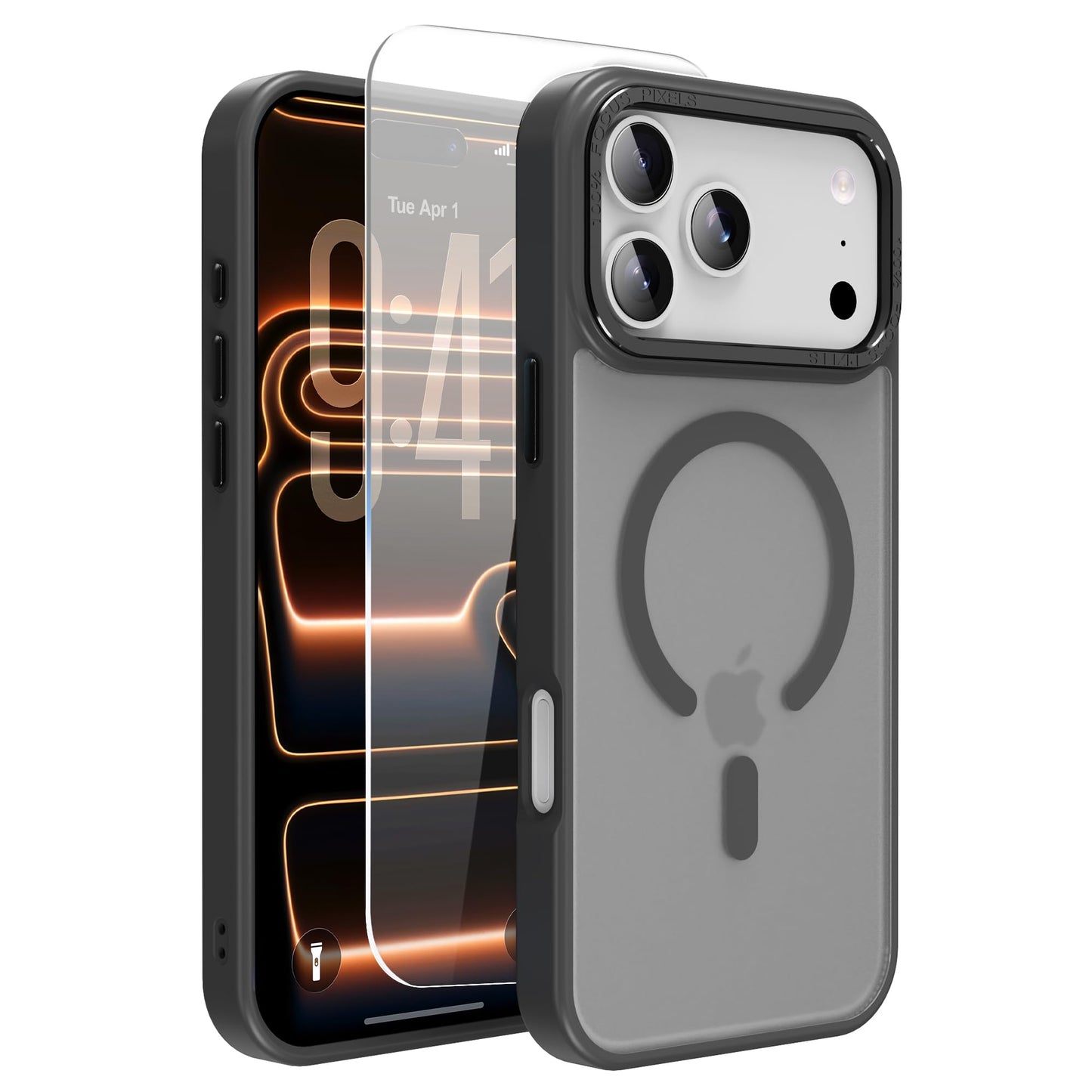 Magnetic for iPhone 17 Air Phone Case, [Compatible with MagSafe], Screen Protector X1, [Military Grade Drop Protection],Matte Finish,Slim,Shockproof,Protective (Black, iPhone 17 AIR) WN420