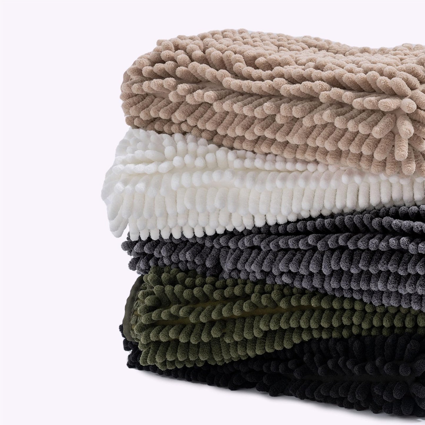 FRESHMINT Chenille Bathroom Rugs Mat 24"x17", Non-Slip Bath Mat for Bathroom Floor & Bathtub, Washable Soft Shower Shag Bath Rugs, Fluffy Thick Water Absorbent Microfiber Shower Mat, Sage Green BST220