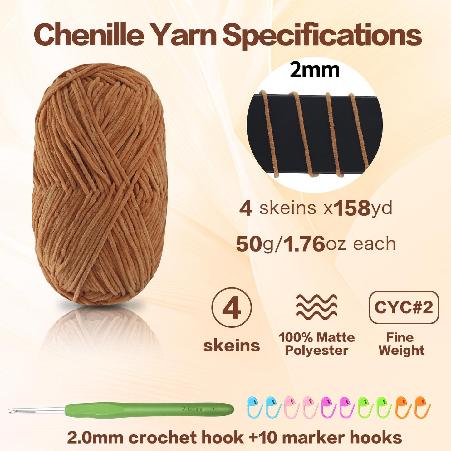 4 Pack of 1.76oz Chenille Yarn for Crocheting,158yards Soft Fluffy Velvet Yarn, Ideal Crochet for DIY Baby Blankets Toys Scarves Throw Pillows Hats Cushions(Purple) BST326L