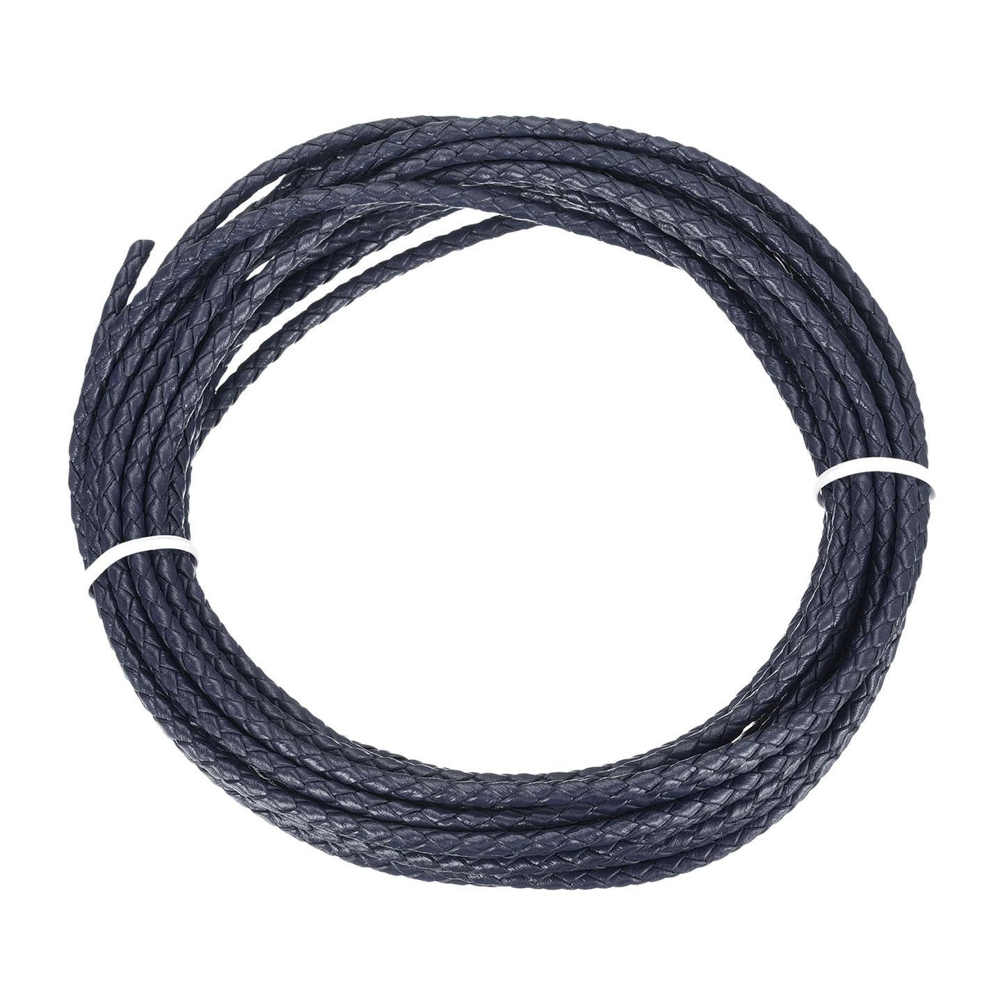 MECCANIXITY 1.1 Yards Bolo Tie Cord 6mm Diameter Round Braided Leather Strip 1 Meter Long for Bracelet Necklace Beading, Yellow WN420