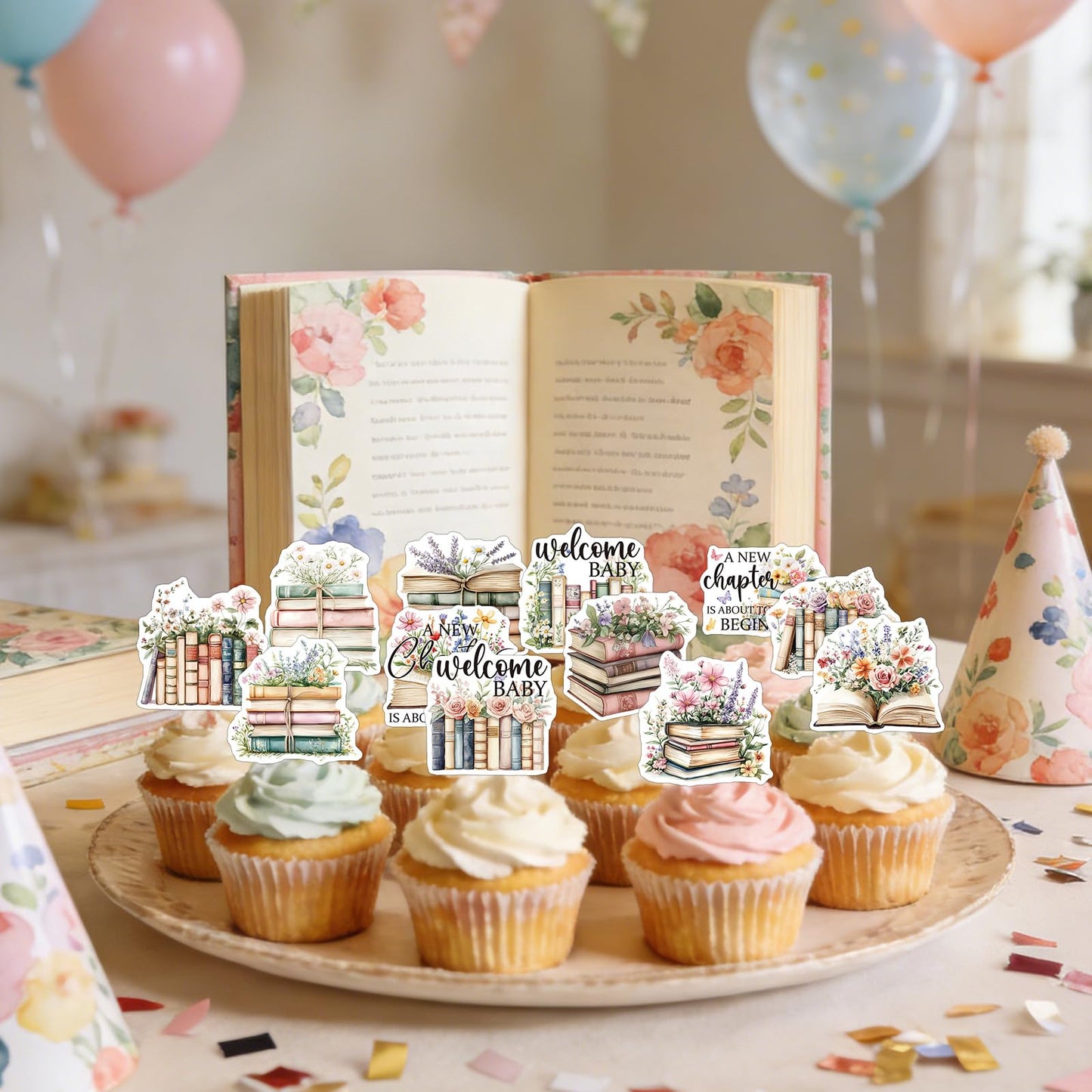 Baseball Birthday Party Decorotions - 24 PCS Ice Cream Drip Baseball Theme Cupcake Toppers, Boys Girls Sports Birthday Party Decorotions Supplies BST326L
