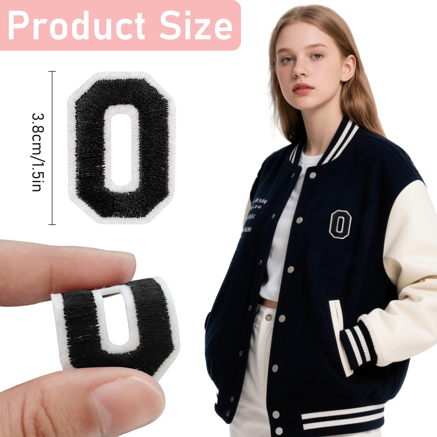 72Pcs Iron on Number and Letter Patches, Numbers 0-9, Letters A-Z Embroidered Applique Patches for Clothes, Skirts, Hats, Socks - Black BST220