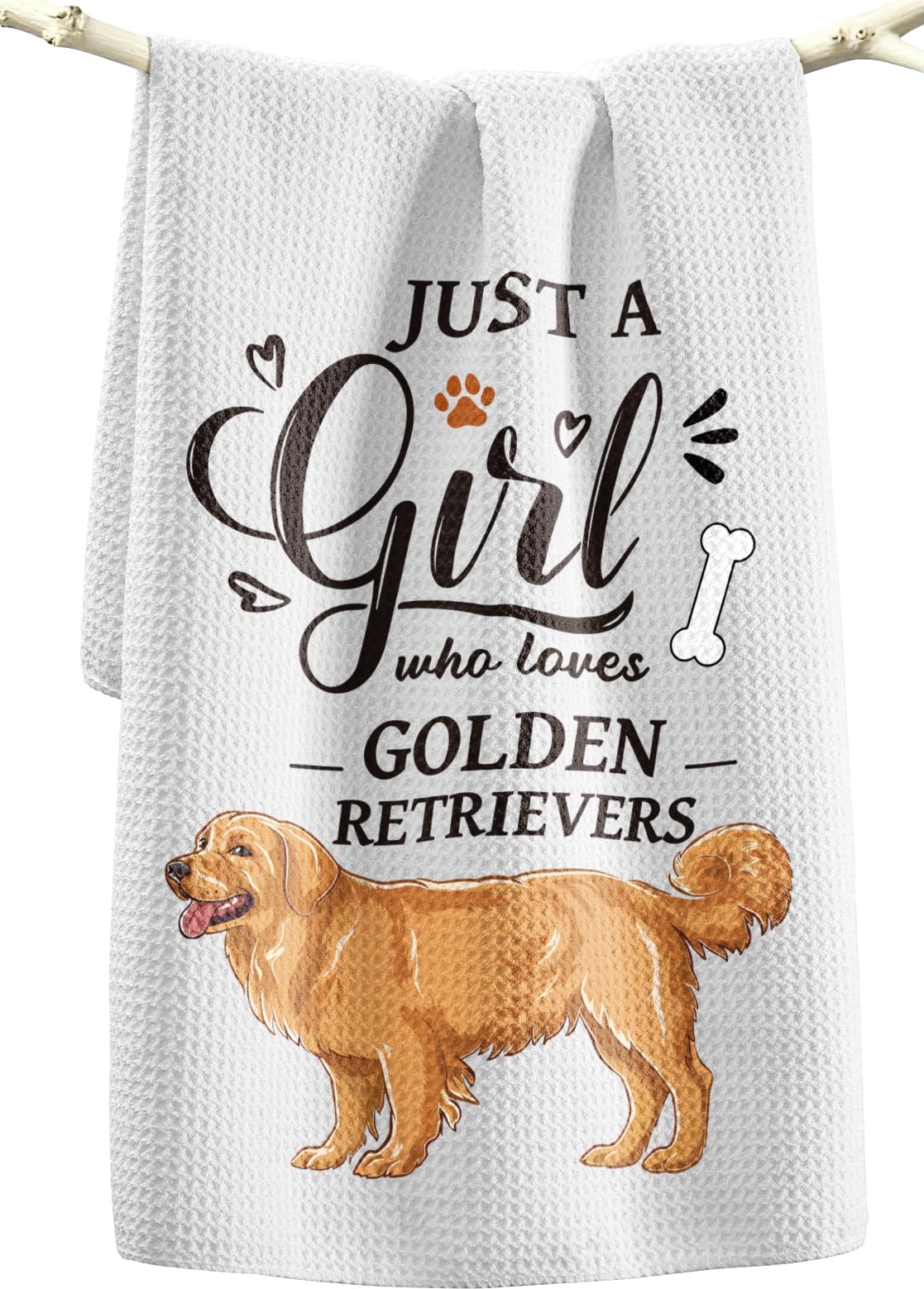 Miss Adola Dog Funny Kitchen Towels - 15x28 Inch Decorative Waffle Microfiber Dish Cloths Cute Absorbent Reusable Hand Tea Towels with Hanging Loop French Bulldog Gift for Dog Lovers WN420