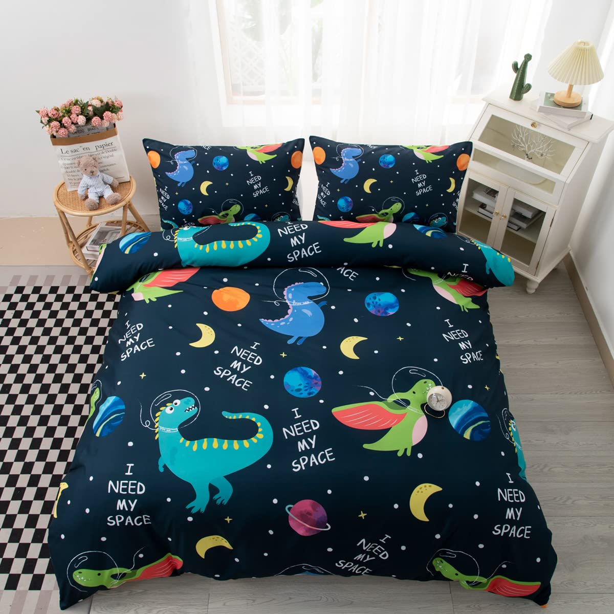 CVHOUSE Deer Hunting Duvet Cover Full Size,American Flag Bedding Set,Deer Theme Comforter for Boys Kids Teens,1 2 Pillowcases 3 Piece Full 79'x89' BST220