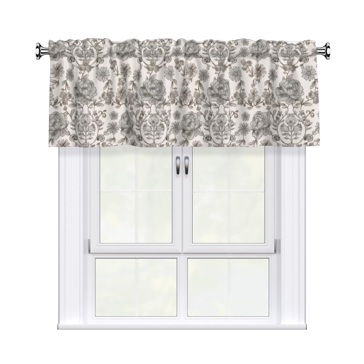 Easter Valances for Windows - Pink Spring Cafe Curtains Floral Bunny Short Curtains for Living Room Bathroom Bedroom Basement BST202