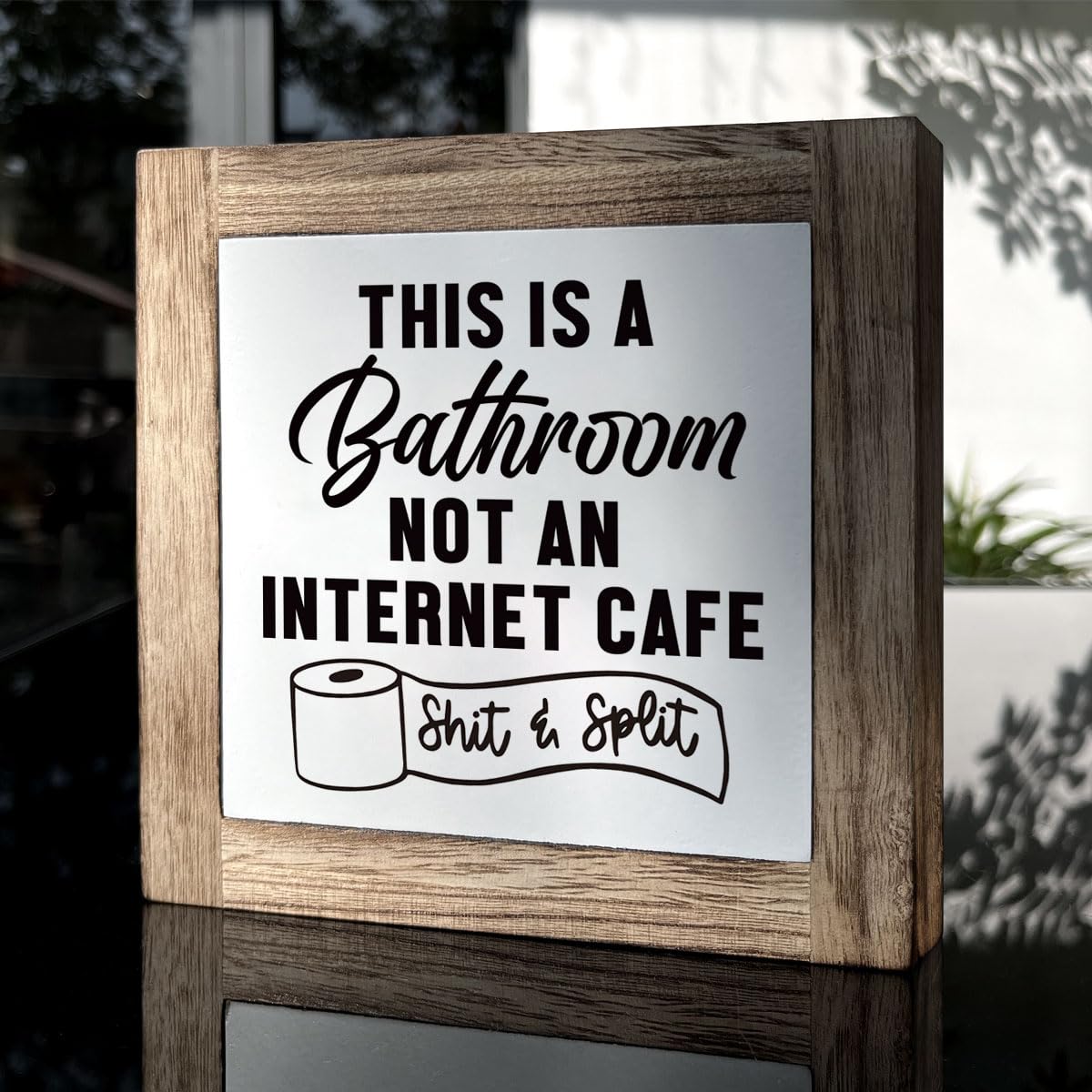 Bathroom Decor, Funny Bathroom Decor, Flush the Toilet This is Not Show and Tell, Wooden Box Signs for Home Decor, Bathroom Decor Tabletop, Kids Bathroom Rules Sign Decor, Bathroom Box Sign B6-71 BST202