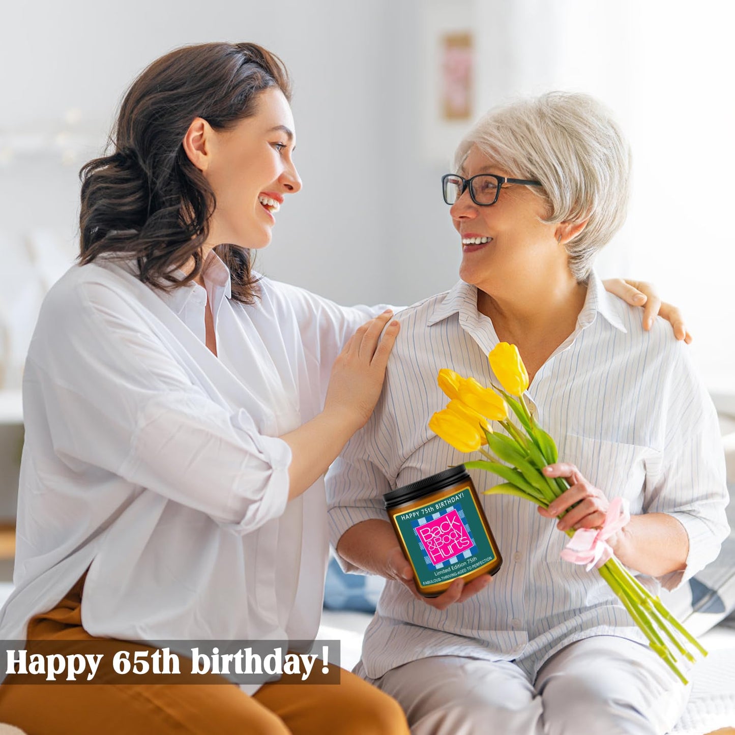 Happy 80th Birthday Decorations Gifts for Women Men, 80th Birthday Candles for Her Him, Funny 80 Years Old Ideas- Lavender Scented Candle BST326L