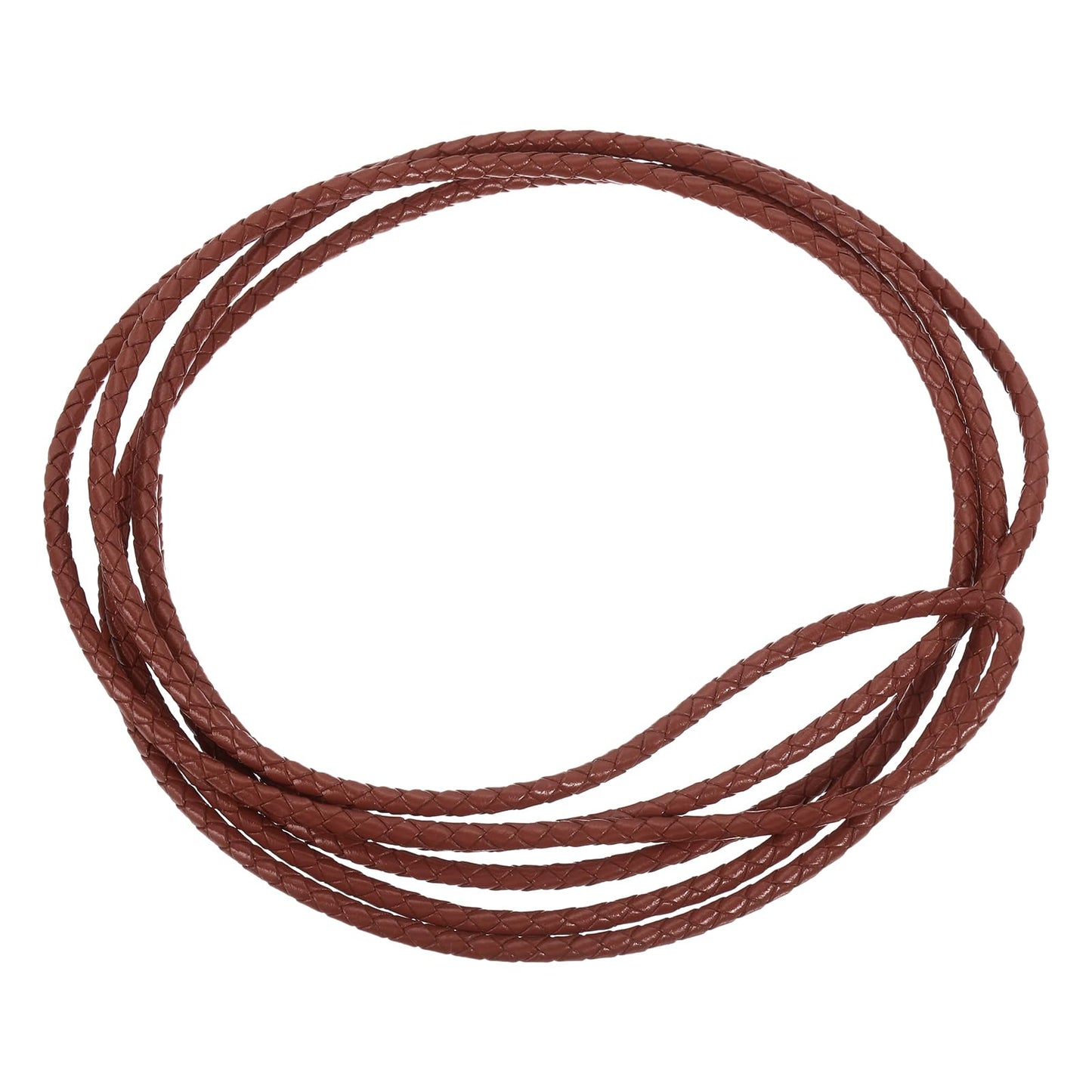 uxcell Leather Cord, 2.2 Yards 4mm Dia Braided String Strip for Purse Handbag Shoelace DIY Crafts Bracelet Making, Yellow BST326L