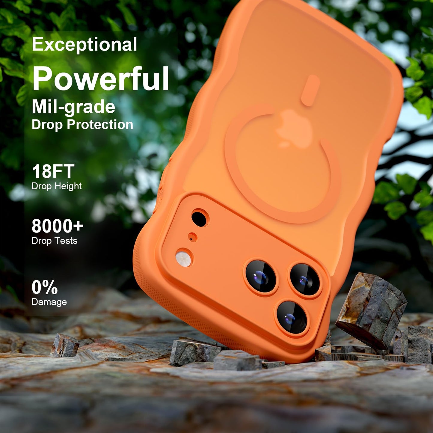 QVLANG Case for iPhone 16 Pro Max, Cute Wave Cover Case, Upgraded[Full Camera Protection][Compatible with Magsafe][Military Grade Protection][Translucent Matte] Phone Case for Women Girls, Hot Pink WN420