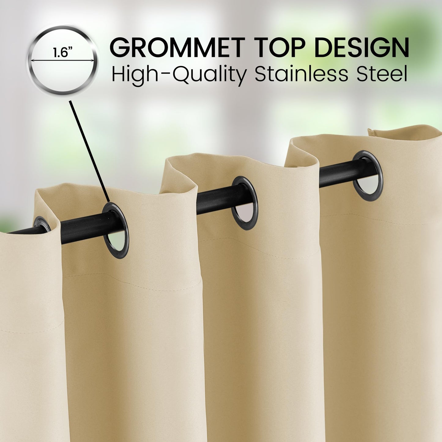 Extra Long Blackout Curtains, 12ft Room Darkening Grommet High Ceiling Drapes, 2 Story Curtains for Living Room(1 Panel, Navy, 52"x144") BST220