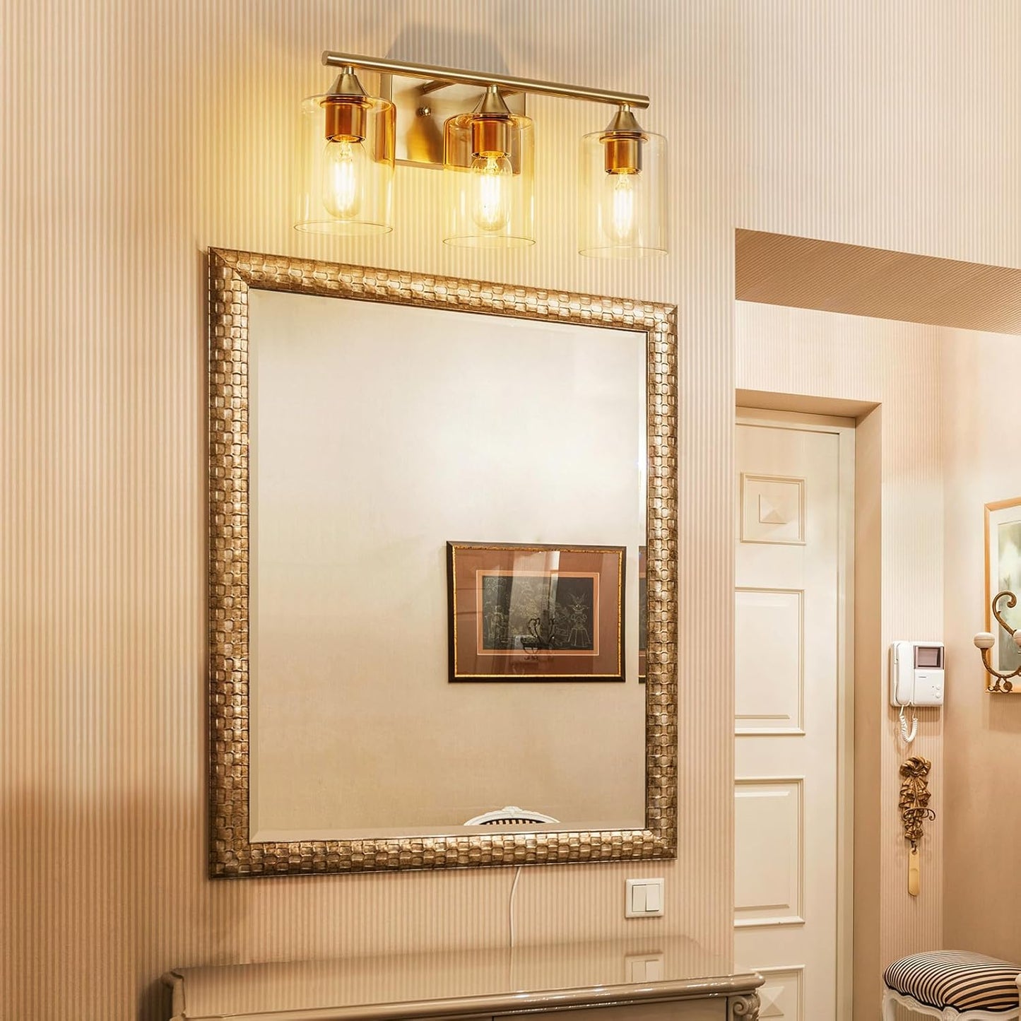Gold Bathroom Light Fixtures,3-Light Vanity Lights RD12