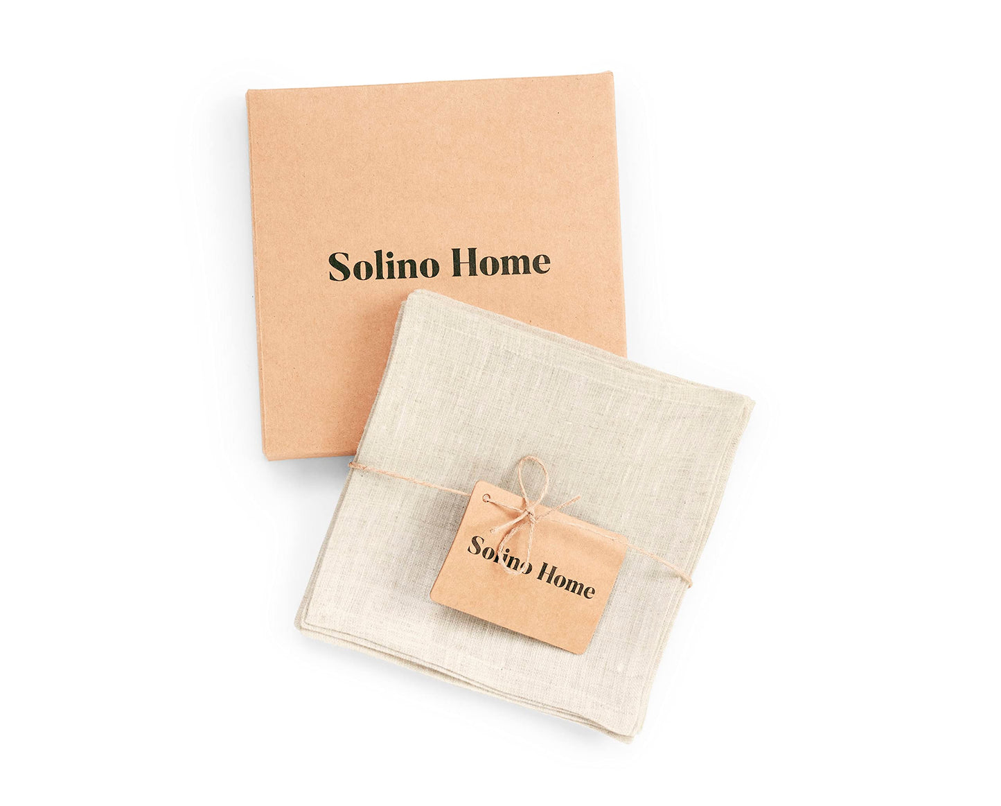 Solino Home 100% Linen Cocktail Napkins Black, Athena 6 x 6 in, Set of 12 | Small Cloth Napkins for cocktails, beverages, coasters and appetizer serving, Chambray Black, Pure Linen, OEKO-TEX Certified BST326SOLH