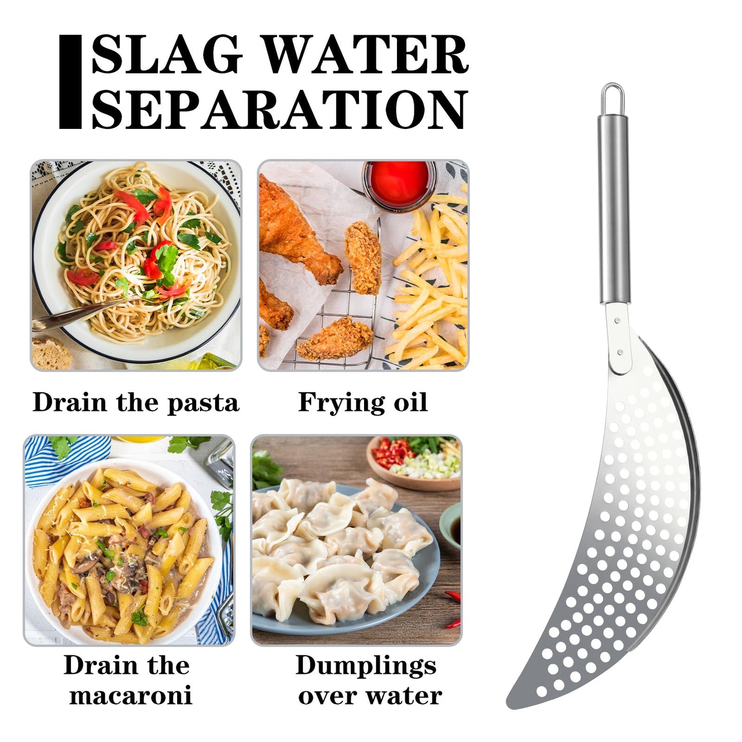 Stainless Steel Held Pot Strainer, Pasta Strainer with handle RD3