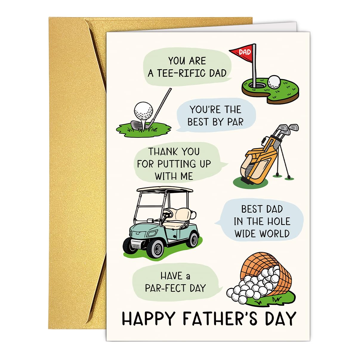 Funny Fathers Day Card for Dad Stepdad Bonus Dad Husband Grandpa, Humorous Happy Father's Day Card Gift from Son Daughter Grandson Granddaughter, Unique Fathers Day Card for Him BST202