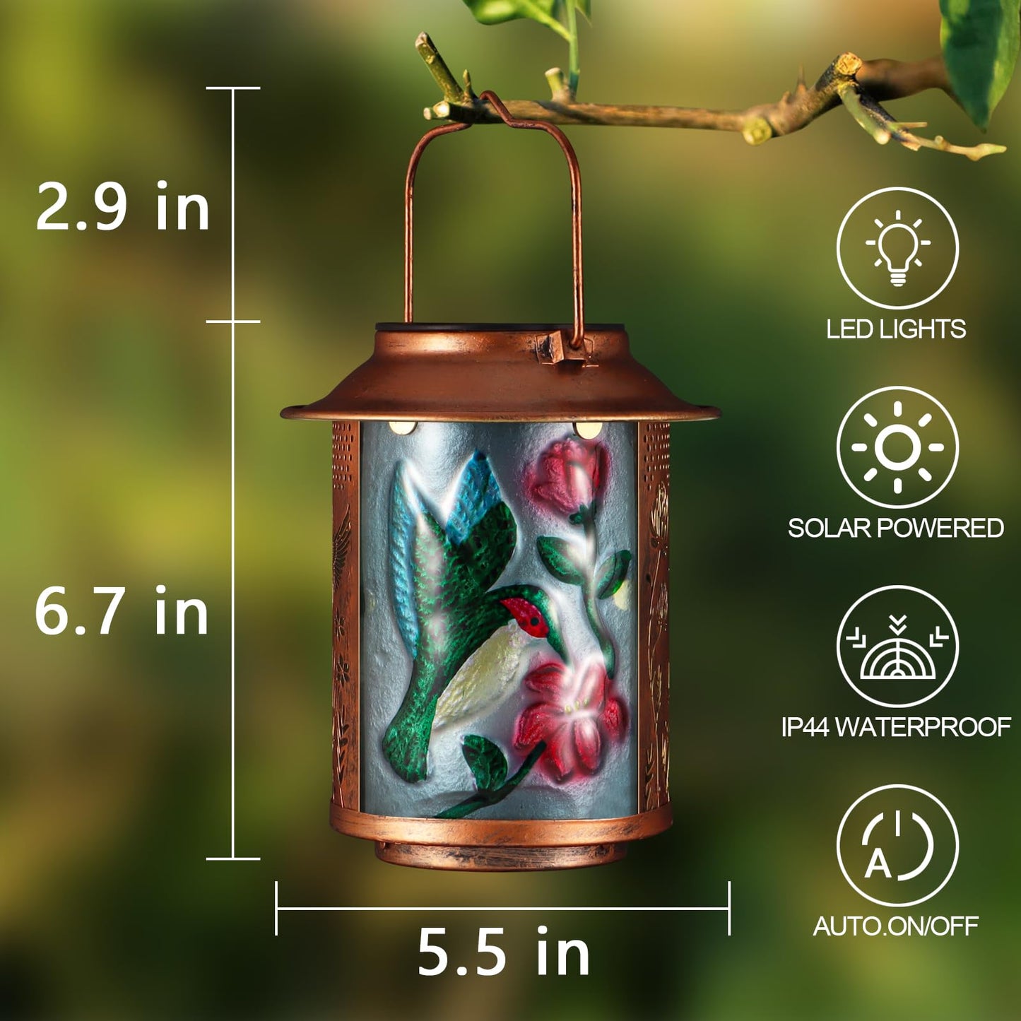 2 Pack Solar Lanterns Outdoor Waterproof N30