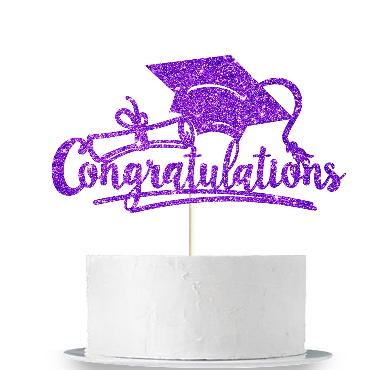 Congratulations 2026 Graduation Cake Topper Red Glittery Class of 2026 Cake Topper Congrats Grad Party Cake Decor for 2026 Senior High School College Grad Party Supplies Decorations BST220