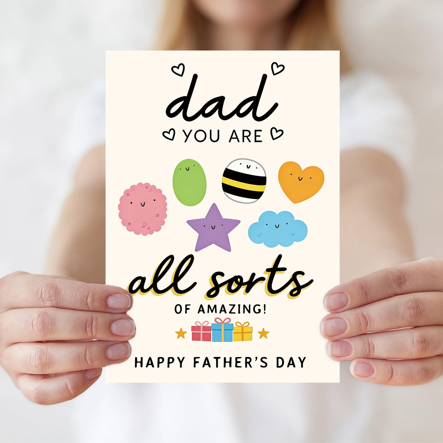 Fathers Day Card,Fathers Day Cards Gifts Decorations for Dad from Daughter Son,Happy Father's Day Cards Gifts Ideas with Envelope,Funny Sweet Dad Card BST220