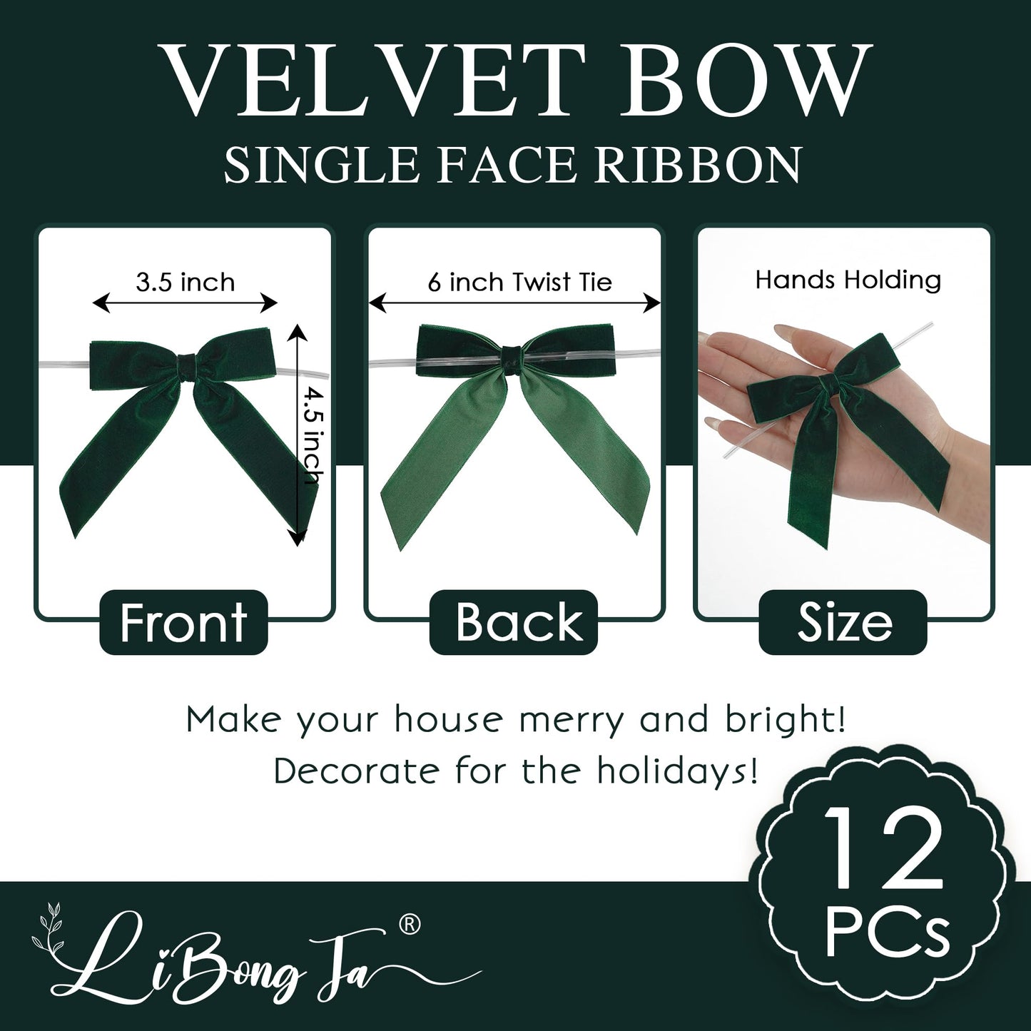 3.5" Dusty Rose Pre Tied Bows Velvet Pink Ribbon Bows, Gift Bows for Presents, Valentine Bows with Twist Ties for Wreaths, Party Decor, Crafts, Valentine Package Bows-12 Counts BST220