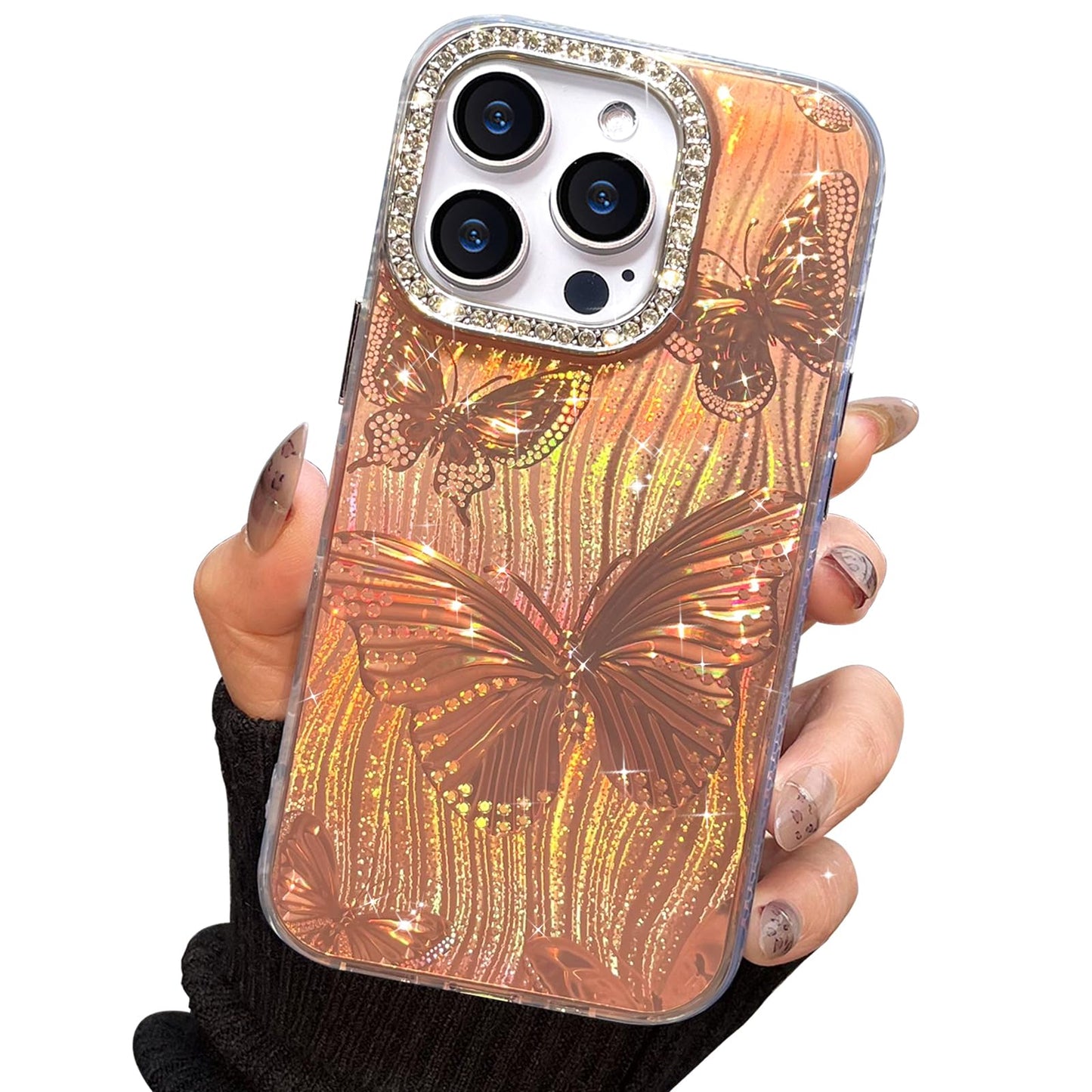I-MGAE-IN-AR Compact Case for iPhone 16 Holographic Cloud Design,Cute Trendy Soft Slim TPU Shockproof Protective Phone Cases Cover for Women Girls Aesthetic Glitter WN420