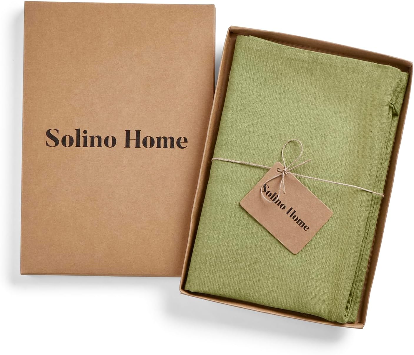 Solino Home 100% Pure Linen Pillow Cover Moss Green, Montauk 20 x 20 in | Cushion Sham a soft cushion cover for sofas, beds, benches and reading nooks | textured handwoven linen | OEKO-TEX Certified BST326SOLH