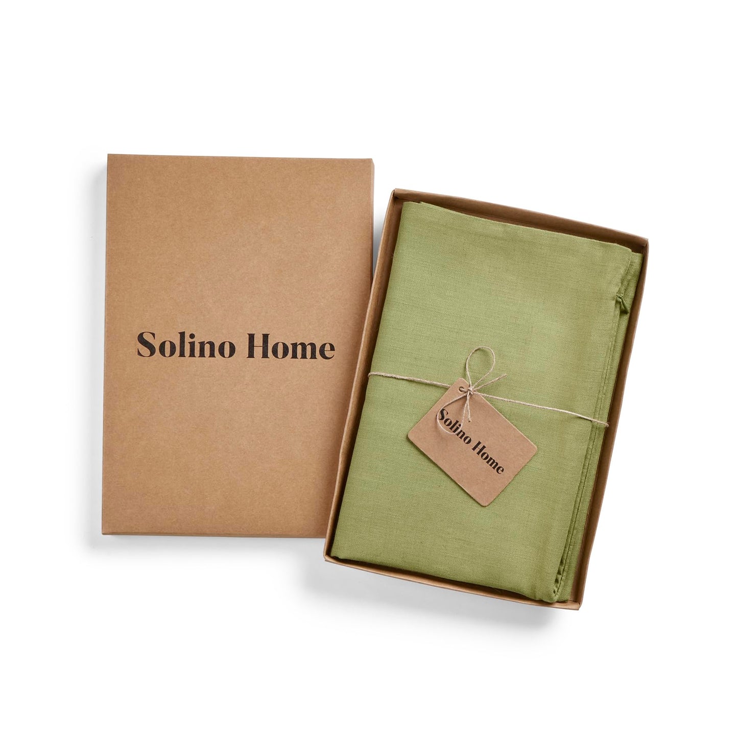 Solino Home 100% Pure Linen Pillow Cover Moss Green, Montauk 20 x 20 in | Cushion Sham a soft cushion cover for sofas, beds, benches and reading nooks | textured handwoven linen | OEKO-TEX Certified BST326SOLH