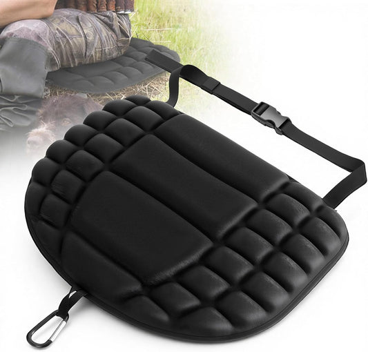 AceOrbit 1 Pcs Portable Hunting Seat Cushion 16.5x11.8 Inches Memory Foam Stadium Stand Seat Cushion with Adjustable Strap Hook Waterproof Lightweight Pad for Outdoor Kayak Bleacher WN420