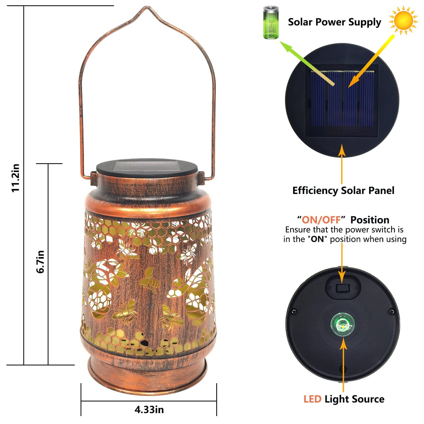 Solar Lanterns Outdoor Waterproof Butterfly Garden Decor Birthday Gifts for Women Mom Grandma, Hanging Solar Lights Metal Lantern Decoration Outside for Yard, Patio, Backyard, Porch