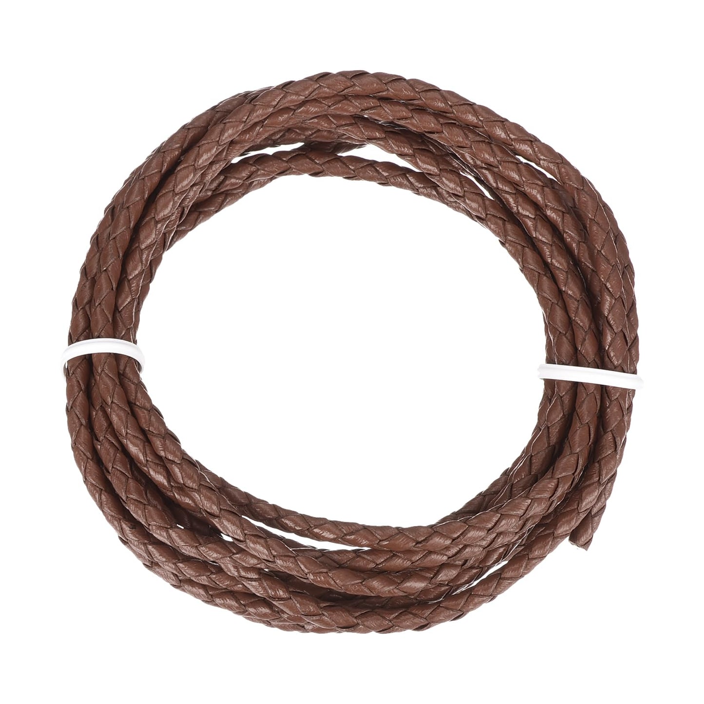MECCANIXITY 1.1 Yards Bolo Tie Cord 6mm Diameter Round Braided Leather Strip 1 Meter Long for Bracelet Necklace Beading, Yellow WN420