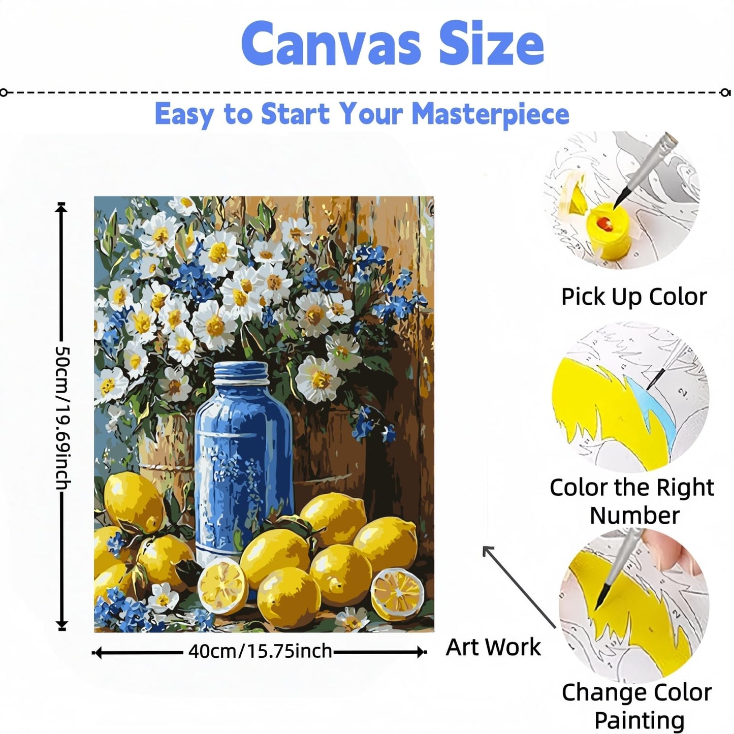 DOTSTART Paint by Numbers Kit for Adults,Beautiful View Paint by Number for Adults,Acrylic Adults' Paint-by-Number Kits, DIY Easy Paint by Number Adult Canvas for Home Wall Art Decor, 11.8X15.75 inch BST220