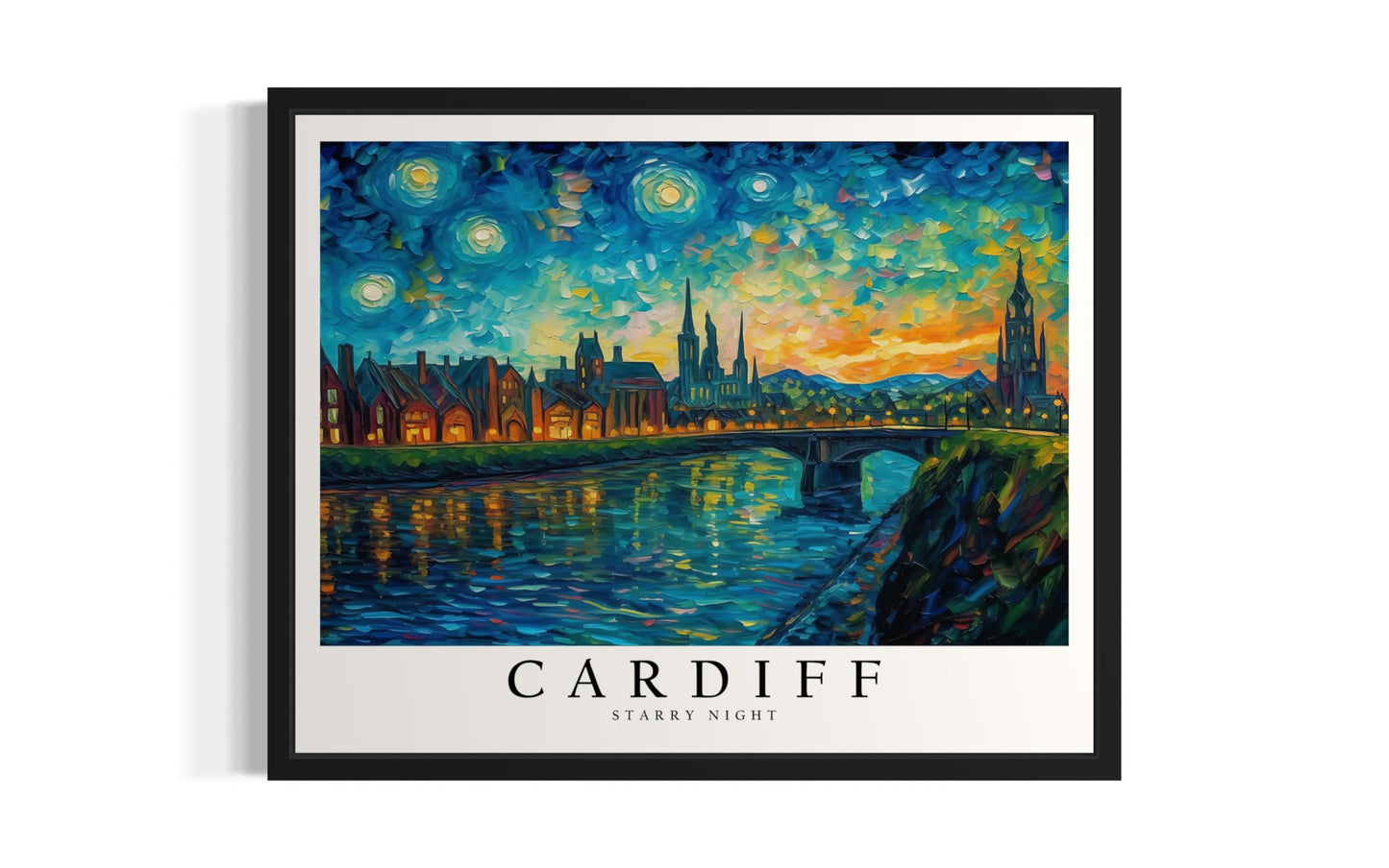 Eiffel Tower Art Print Poster, Van Gogh Starry Night Theme Wall art Painting Decor, Art Home City Artwork For Bedroom, Bathroom, Living Room 81 (Eiffel Tower, 14"L x 11"W, Unframed) BST220