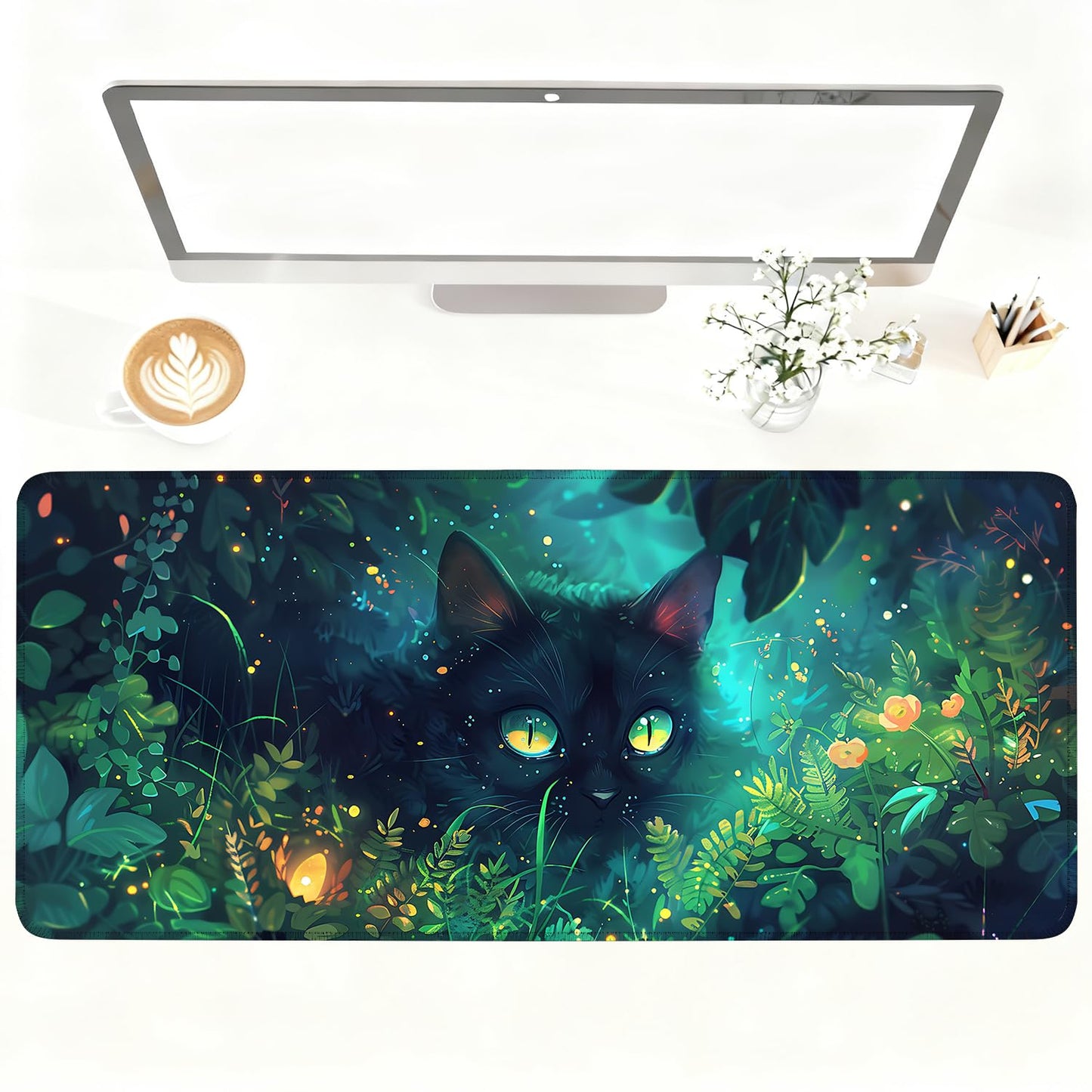 Mouse Pad Gaming Mousepad 31.5 x 11.8in Large Mouse Pad for Keyboard and Mouse with Anti-Slip Rubber Base, Keyboard Pad XL Mouse Mat for Home and Office,Snowy Forest WN420
