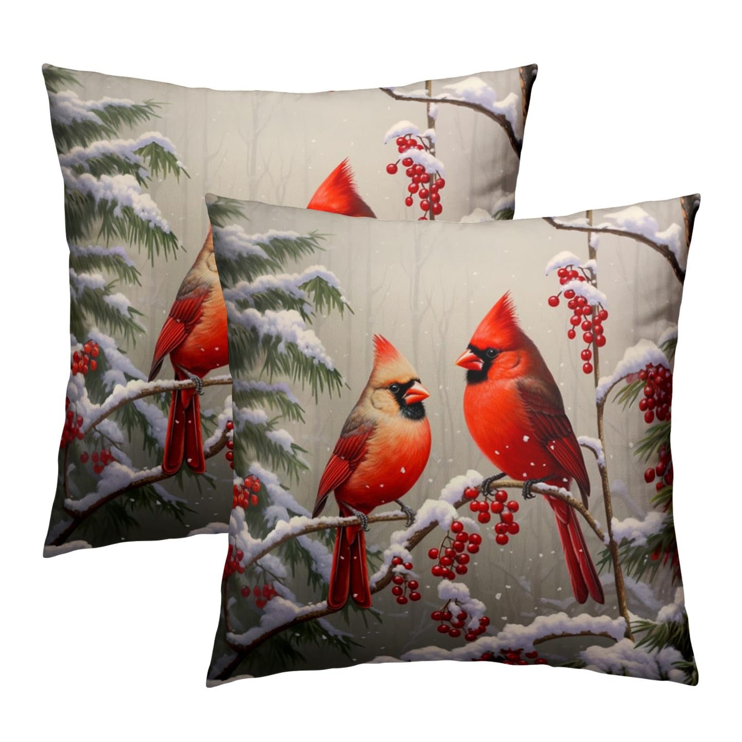 Red Heart Throw Pillow Cover 18x18 Inch Pack of 2 Happy Valentine's Day Cream and Red Cushion Pillow Case Square Valentines Day Love Heart Pillowcase Decor for Party Bed Sofa Home Car Bedroom Outdoor BST326H