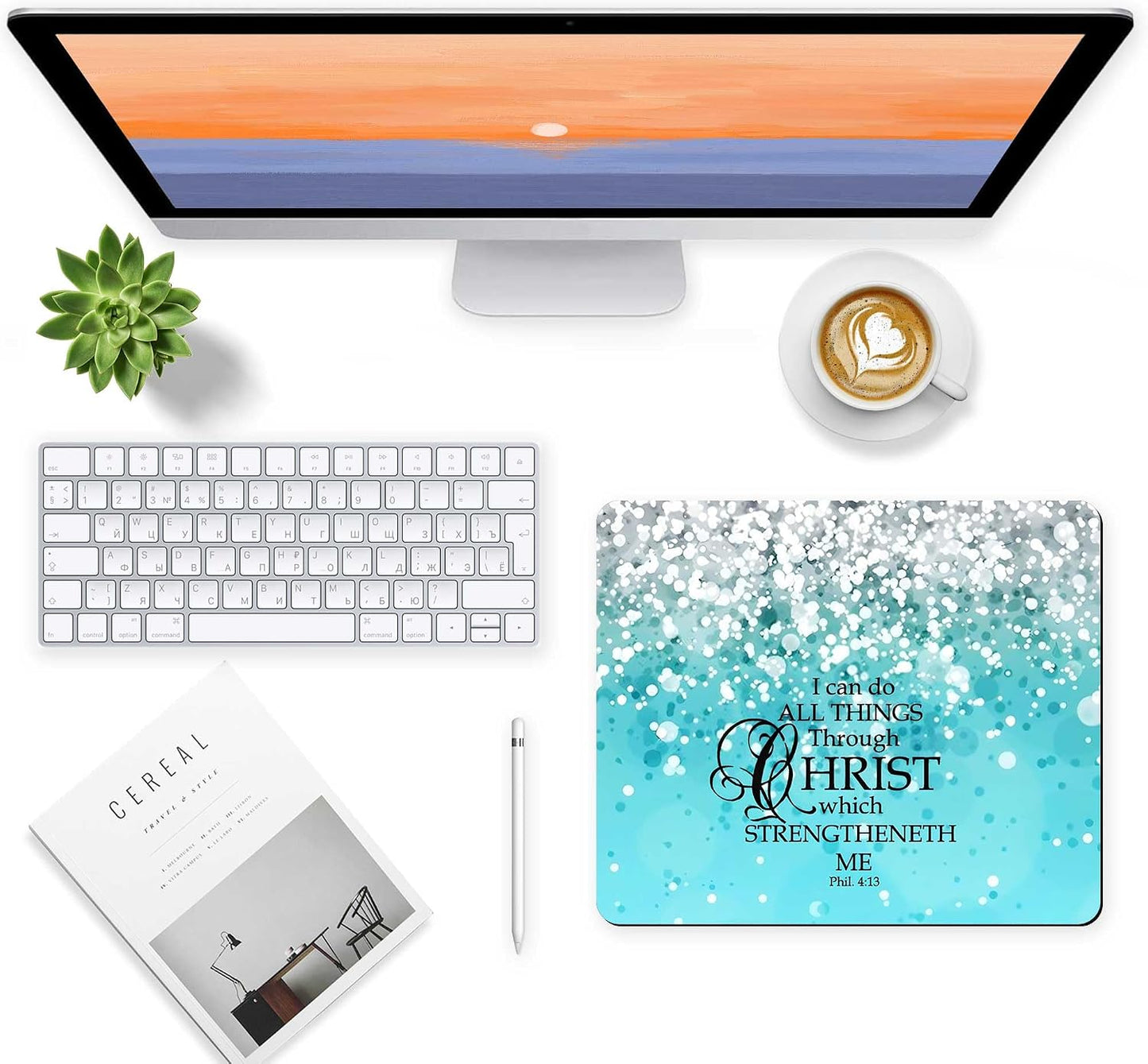 Square Mouse Pad with Non-Slip Rubber Base,Washable Square Cloth Mousepad, Non-Slip Rubber Base for Wireless Mouse for Computers, Laptop, Gaming, Office & Home WN420