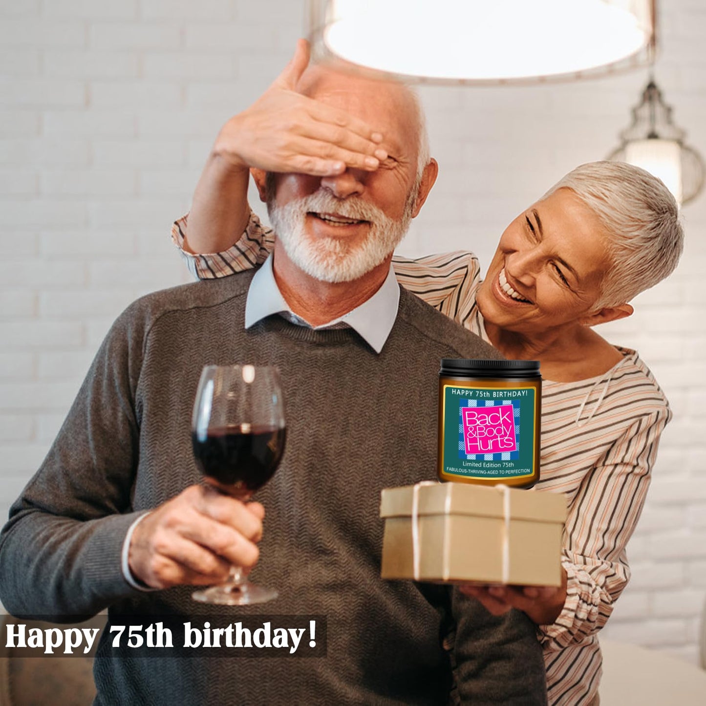 Happy 80th Birthday Decorations Gifts for Women Men, 80th Birthday Candles for Her Him, Funny 80 Years Old Ideas- Lavender Scented Candle BST326L