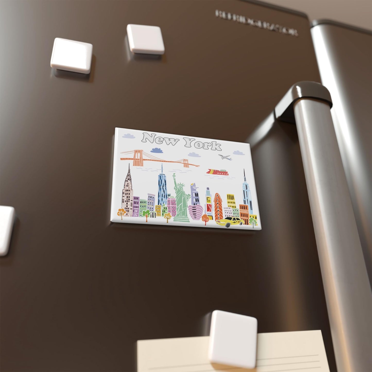 City Themed Artwork Magnet Collection by Beary Blu - Designed in The USA, Collectible Souvenirs Gifts 2.5" x 3.5" (Dallas) BST220