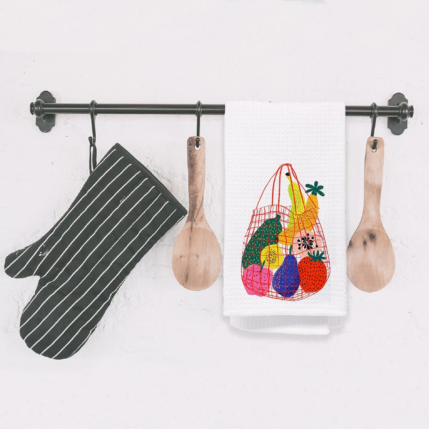 Bon Appetite Modern Kitchen Towels, Farmhouse French Dish Tea Towels for Kitchen, Gifts for Cooking Lovers Decorative Hand Towels, 16x24 Inch WN420