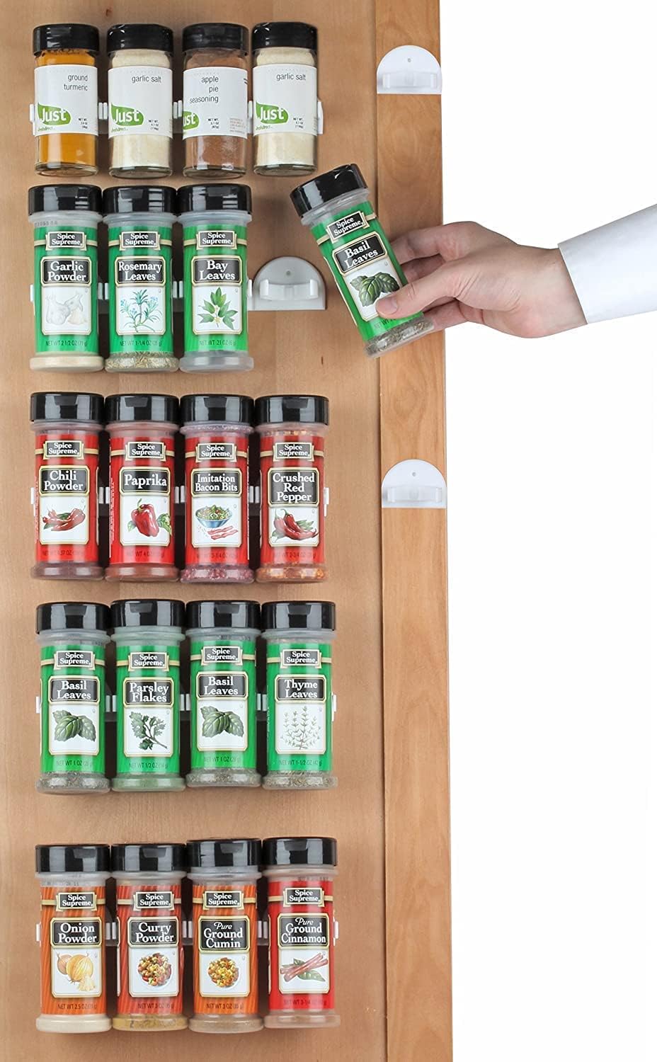 Sagler Spice Rack 36 Spice Gripper - Spice Racks Strips Cabinet Door - Use Spice Clips for Spice Organizer - Stick or Screw Spice Storage Clips BST220
