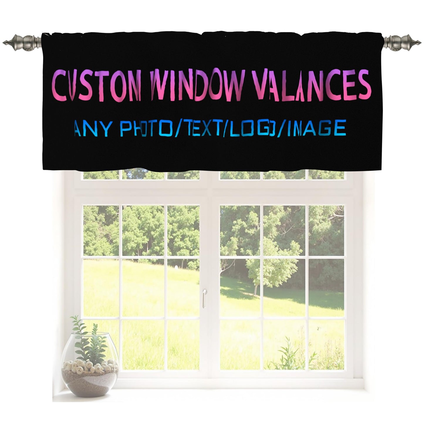 Patriotic Valance for Kitchen 2 Pack 54"x18" American Flag Curtains for Windows Red White Blue Stars 4th of July Independence Day Eucalyptus Leaf Window Treatment Rod Pocket Valance for Home Decor BST326L