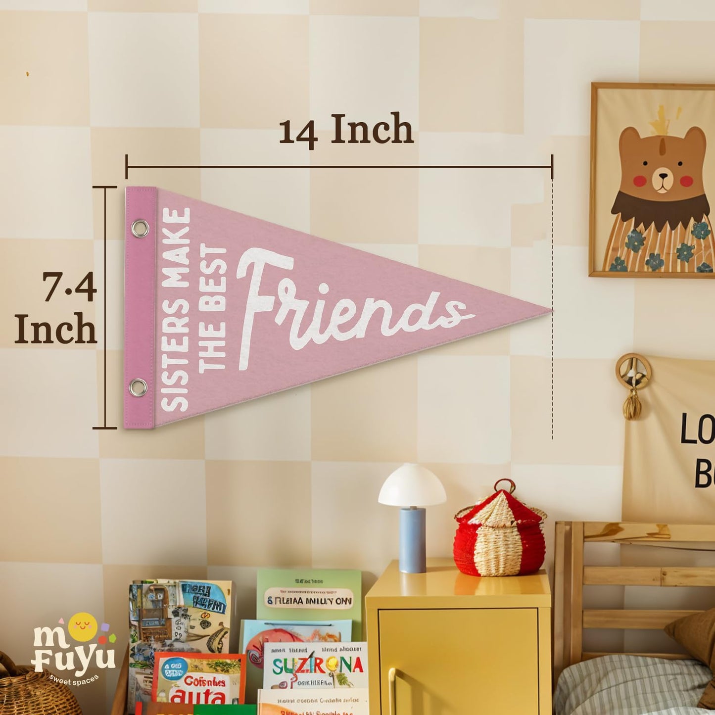 Boy Nursery Decor Pennant Banner Flags Decor, Playroom Essentials, Dude Felt Banner Wall Art Decor for Toddler Kids Room Nursery,Boy Playroom Decor 7.4x14 Inch BST326H