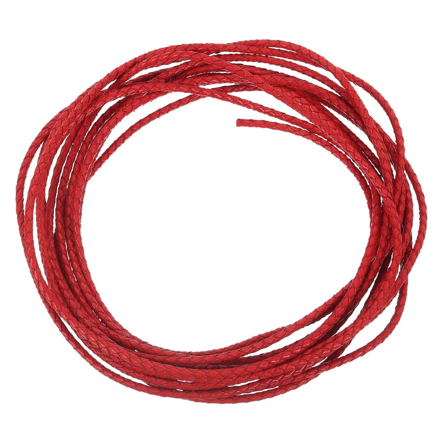uxcell Leather Cord, 2.2 Yards 4mm Dia Braided String Strip for Purse Handbag Shoelace DIY Crafts Bracelet Making, Yellow BST326L